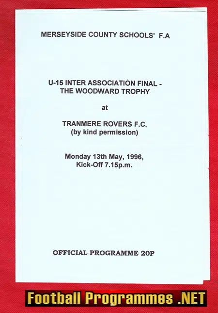 Wirral Boys v Sefton 1996 – Under 15 Cup Final at Tranmere