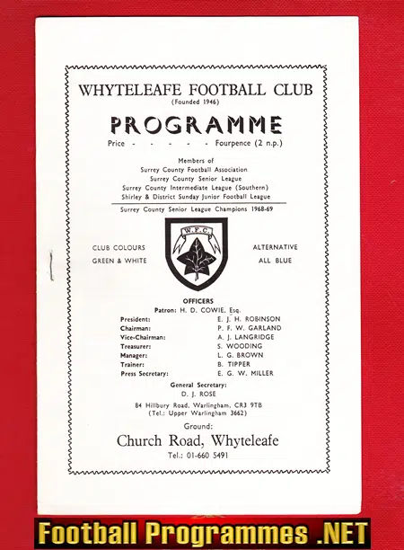 Whyteleafe v Ashtead 1970