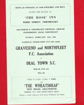 Gravesend Northfleet v Deal Town 1964 – Federation Cup