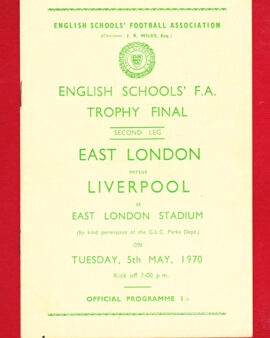 East London v Liverpool 1970 – School Boys Trophy Final
