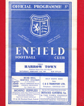 Enfield v Harrow Town 1961 – Senior Cup
