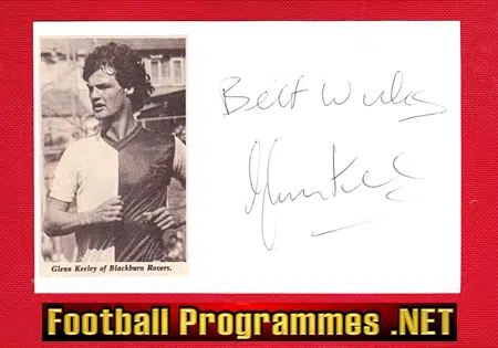 Glen Keeley Testimonial Benefit Match Blackburn Rovers SIGNED