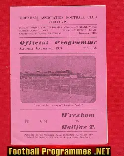 Wrexham v Halifax Town 1958