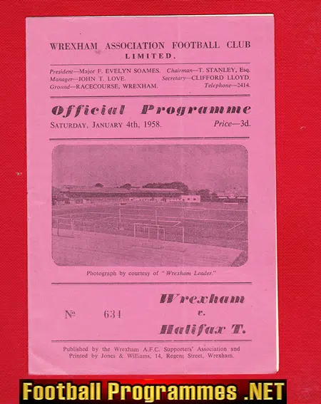 Wrexham v Halifax Town 1958