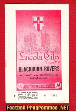 Lincoln City v Blackburn Rovers 1955