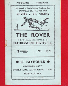 Featherstone Rovers Rugby v St Helens 1959