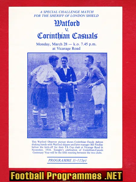 Watford v Corinthian Casuals 1983 – Special Challenge Match