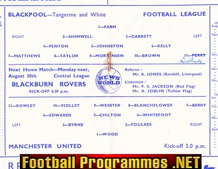 Blackpool v Manchester United 1954