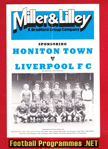 Honiton Town v Liverpool 1985 - Devon