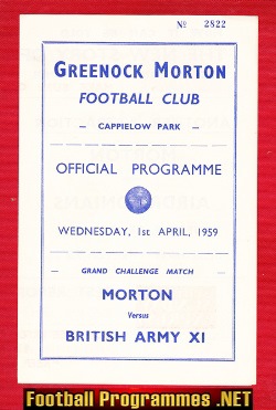 Greenock Morton v British Army 1959 – Grand Challenge Match