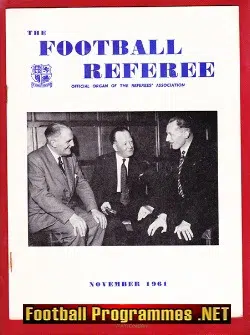 Football Referee Association Official Magazine 1961 - November