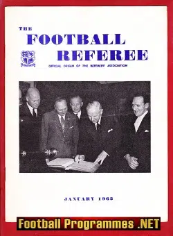 Football Referee Association Official Magazine 1962 - January