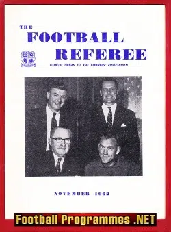 Football Referee Association Official Magazine 1962 - November