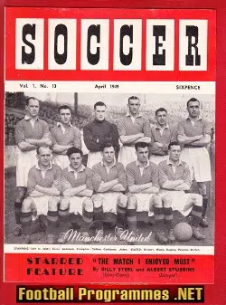 Soccer Magazine 1949 - April - Manchester United Team