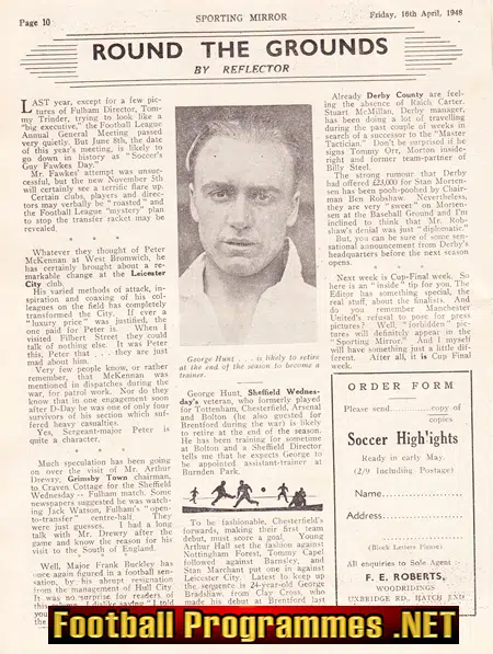Sporting Mirror Football Soccer Magazine 1948 - April