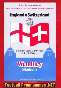 England v Switzerland 1980 - Schoolboys at Wembley