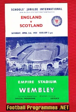 England v Scotland 1954 - Schoolboys at Wembley