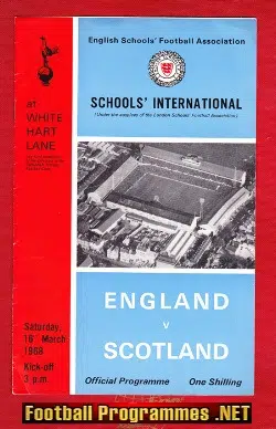 England v Scotland 1968 - Schoolboys at Wembley