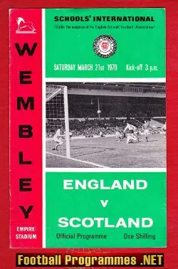 England v Scotland 1970 - Schoolboys at Wembley