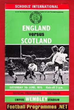 England v Scotland 1975 - Schoolboys at Wembley