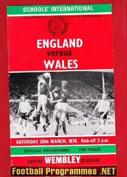 England v Wales 1976 - Schoolboys at Wembley