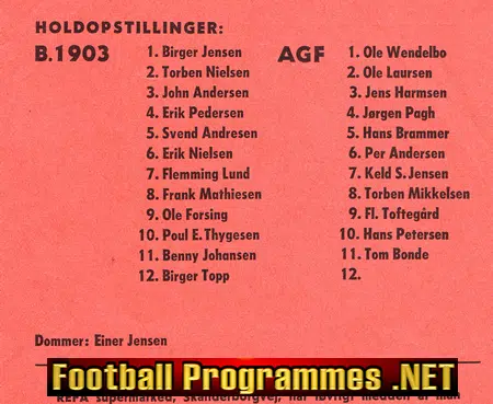 Aarhus Gymnastikforening AGF v B1903 1972 - Denmark