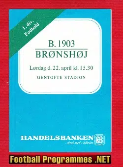 Boldklubben 1903 v Bronshoj 1972 – April – Denmark