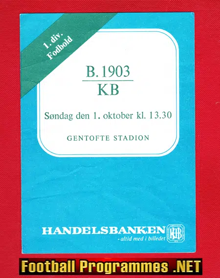 Boldklubben 1903 v KjÃ¸benhavns Boldklub 1972 – Denmark