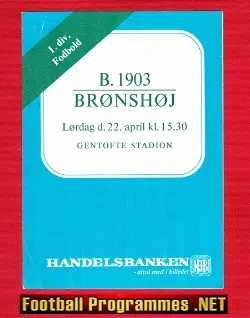 Boldklubben 1903 v Bronshoj 1972 – April Denmark