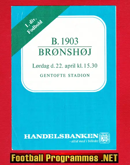 Boldklubben 1903 v Bronshoj 1972 – April Denmark