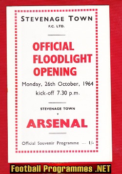 Stevenage Town v Arsenal 1964 – Floodlights Opening
