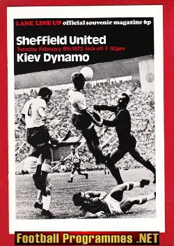 Sheffield United v Kiev Dynamo 1972
