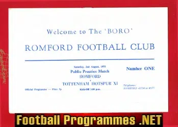 Romford v Tottenham 1975 – Public Practice Match