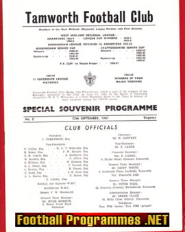 Tamworth v Gillingham 1967 – Special Souvenir Programme