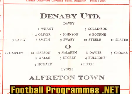 Denaby United v Alfreton Town 1960s ?