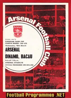 Arsenal v Dinamo Bacau 1970 – Fairs Cup