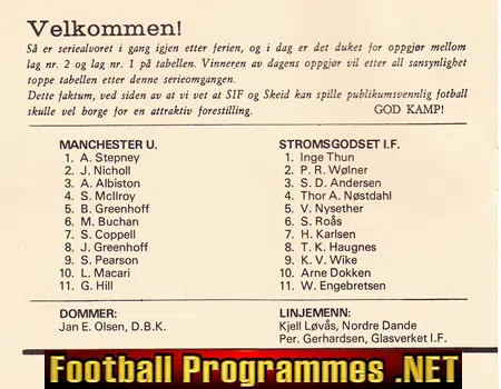 Stromsgodset v Manchester United 1977 - Strømsgodset IF Norway