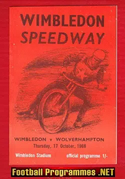 Wimbledon Speedway v Wolverhampton 1968