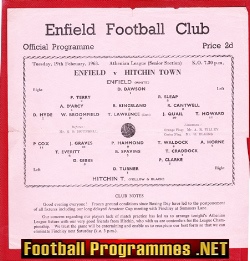 Enfield v Hitchin Town 1963 – Single Sheet Programme