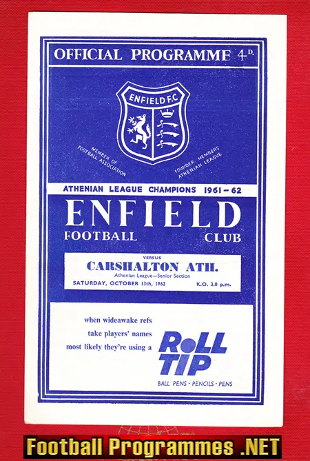 Enfield v Charlton Athletic 1962 – Athenian League