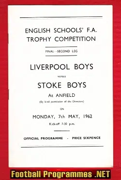 Liverpool Boys v Stoke Boys 1962 - English Schoolboys Cup Final