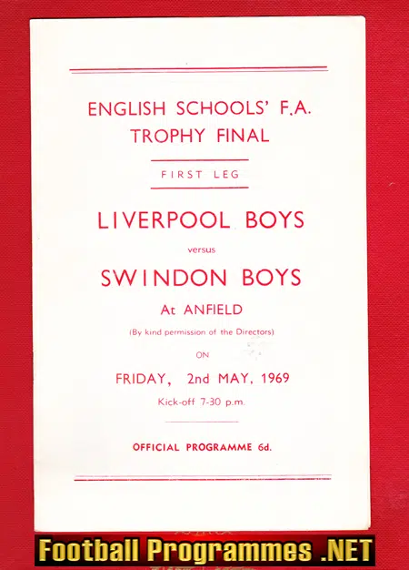 Liverpool Boys v Swindon Boys 1969 – Schoolboys Cup Final