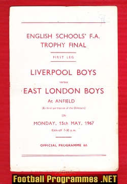 Liverpool Boys v East London Boys 1967 – Schoolboys at Anfield