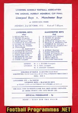 Liverpool Boys v Manchester Boys 1972 – Schoolboys Goodison Park