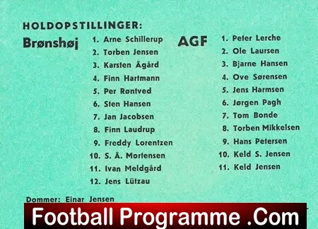 Aarhus Gymnastikforening AGF v Bronshoj 1972 - Denmark