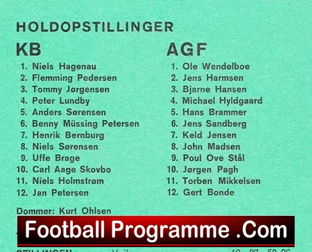 Aarhus Gymnastikforening AGF v Kjøbenhavns Boldklu 1972 Denmark