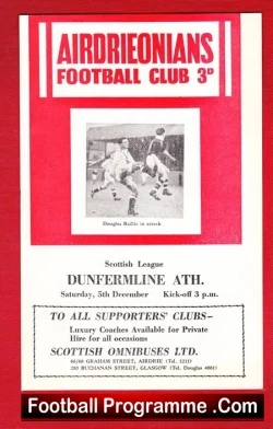 Airdrieonians Airdrie v Dunfermline Athletic 1959