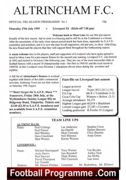Altrincham v Liverpool XI 1995 – Jan Molby – Thompson