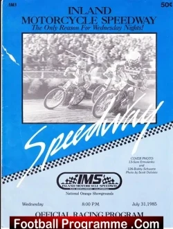 America Speedway Inland Motorcycle at Orange County 1985 - speedway programme