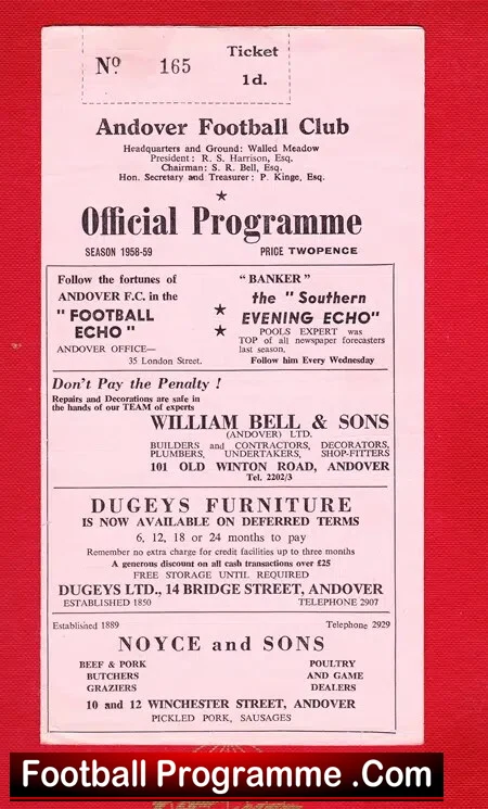 Andover v Alton Town 1958 – FA Cup